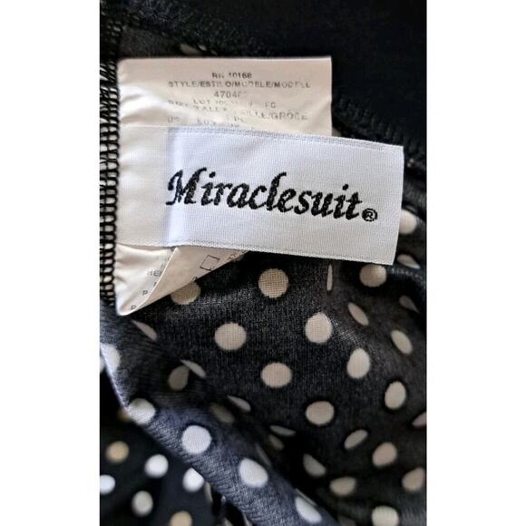 Miraclesuit Rialto 1-PC Swimsuit Spot On 16-18 Black Olive Polk-a-dot Ruched - Picture 9 of 12